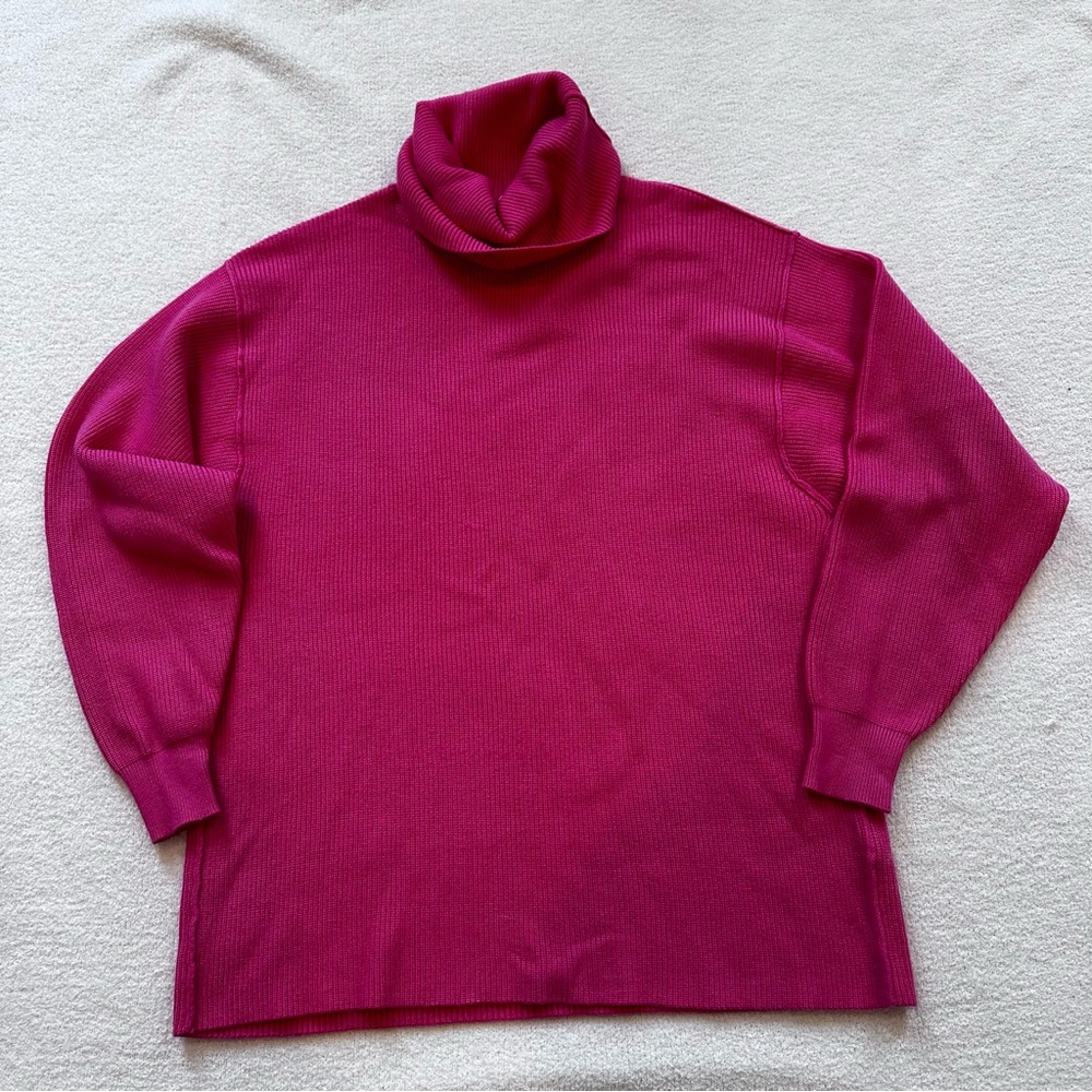 Free People Pink Turtleneck Pullover Sweater